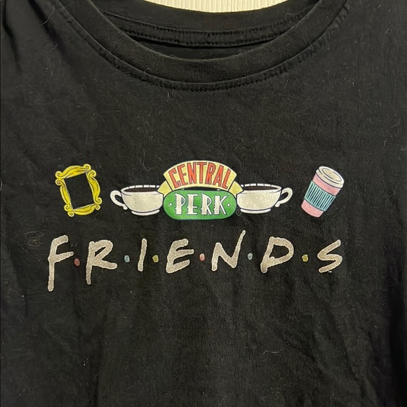 FRIENDS Black Short Sleeve Tee with Logo Design - Picture 2 of 4